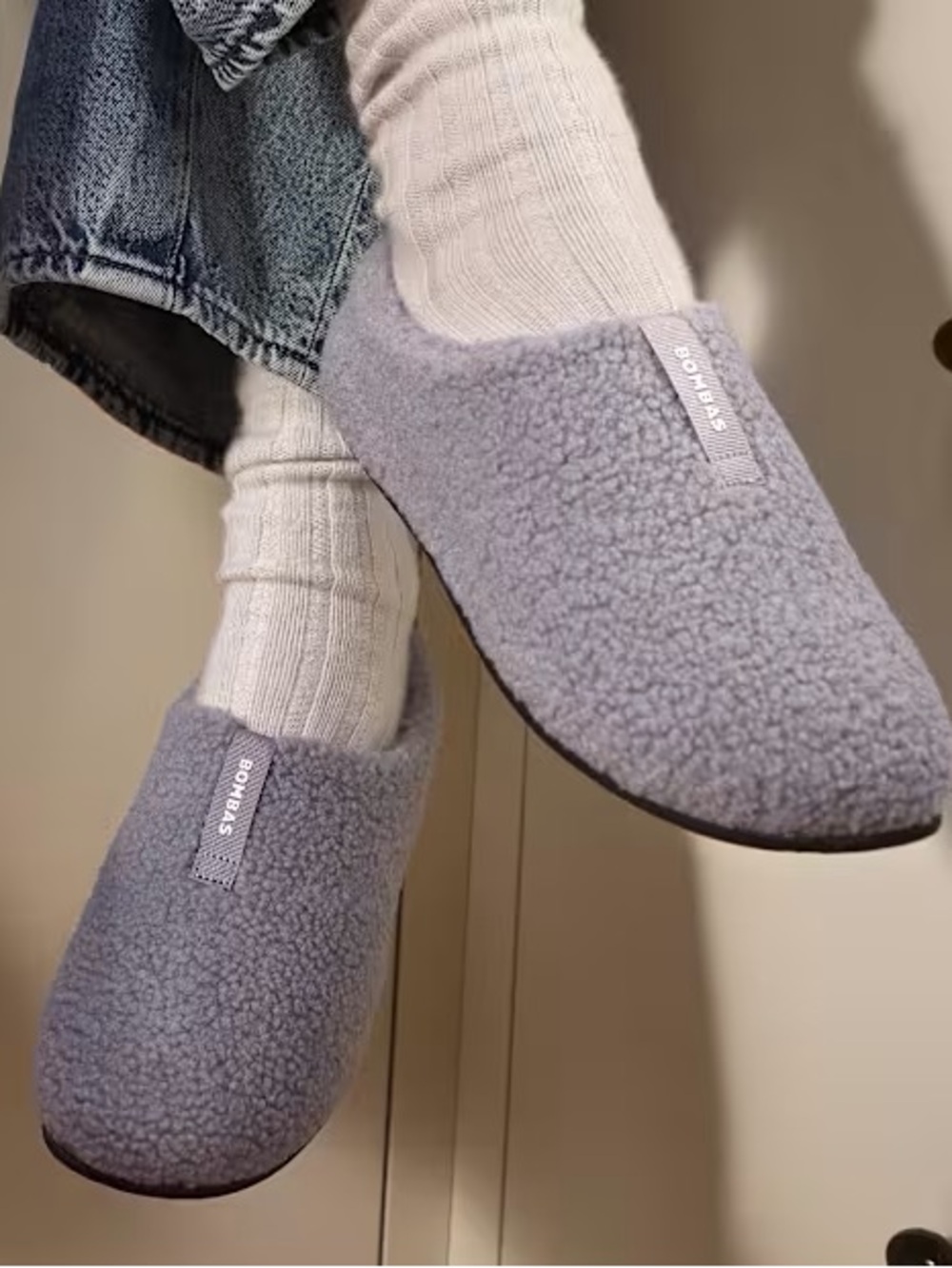 Women’s Sunday Slipper – Nimbus Grey Sherpa – Memory Foam – Size 9